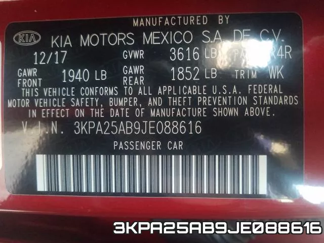 3KPA25AB9JE088616