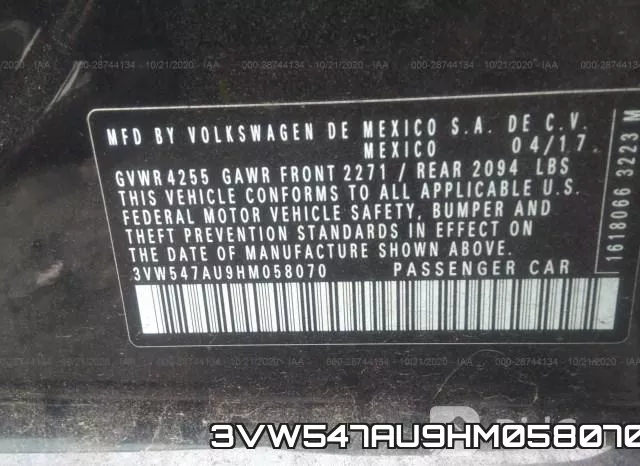 3VW547AU9HM058070