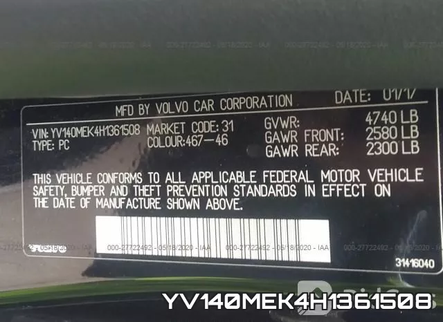 YV140MEK4H1361508