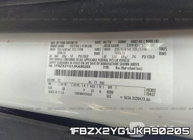 1FBZX2YG1JKA90205