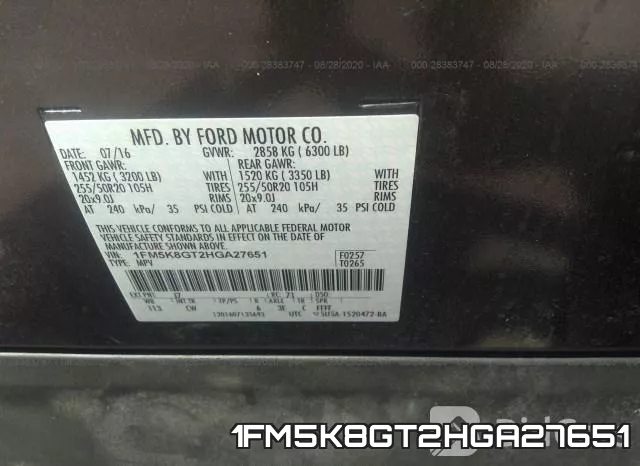 1FM5K8GT2HGA27651