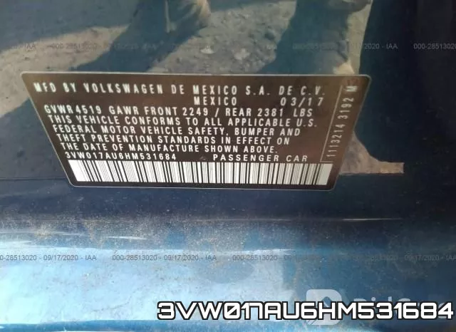 3VW017AU6HM531684