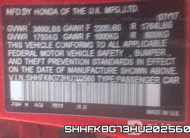 SHHFK8G73HU202560