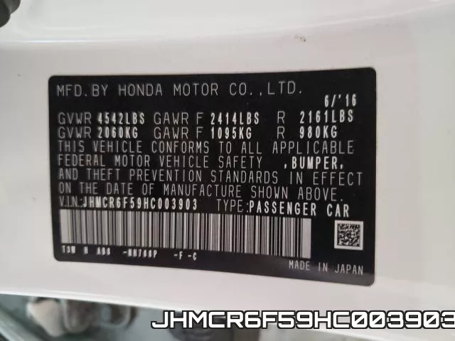 JHMCR6F59HC003903