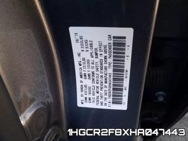 1HGCR2F8XHA047443