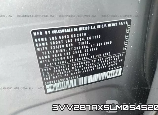 3VV2B7AX5LM054520
