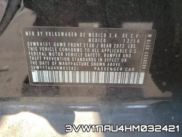 3VW117AU4HM032421