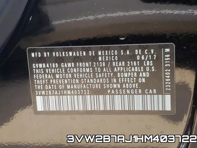 3VW2B7AJ1HM403722