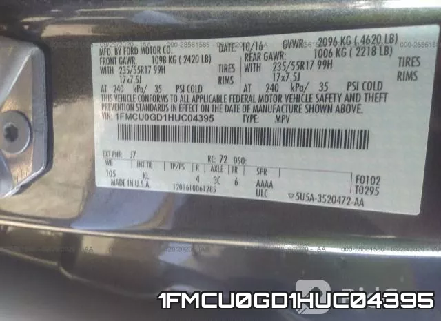 1FMCU0GD1HUC04395