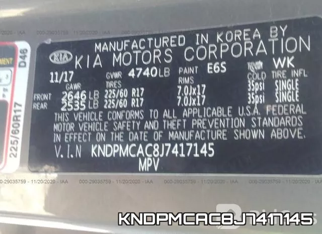 KNDPMCAC8J7417145