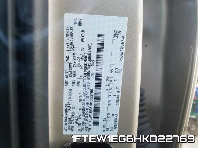 1FTEW1EG6HKD22769