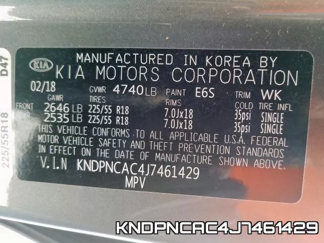 KNDPNCAC4J7461429