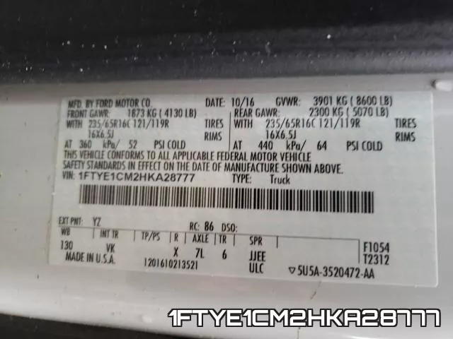 1FTYE1CM2HKA28777