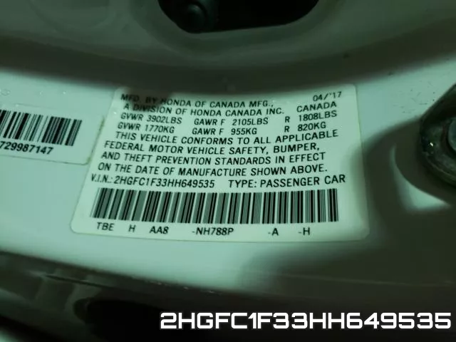 2HGFC1F33HH649535