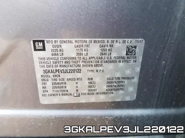 3GKALPEV3JL220122
