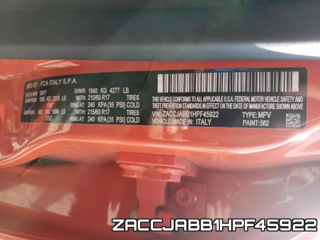 ZACCJABB1HPF45922