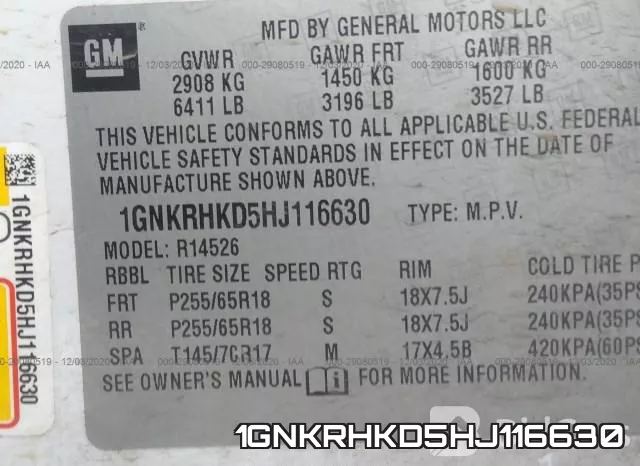 1GNKRHKD5HJ116630