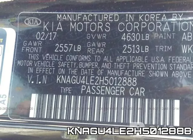 KNAGU4LE2H5012888