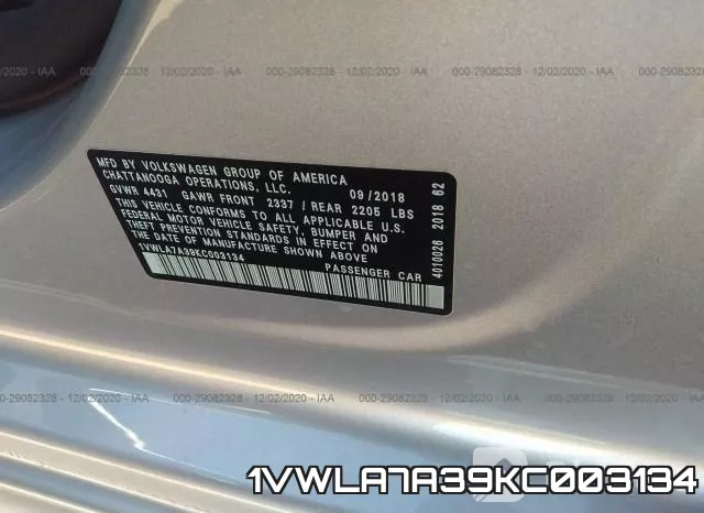 1VWLA7A39KC003134