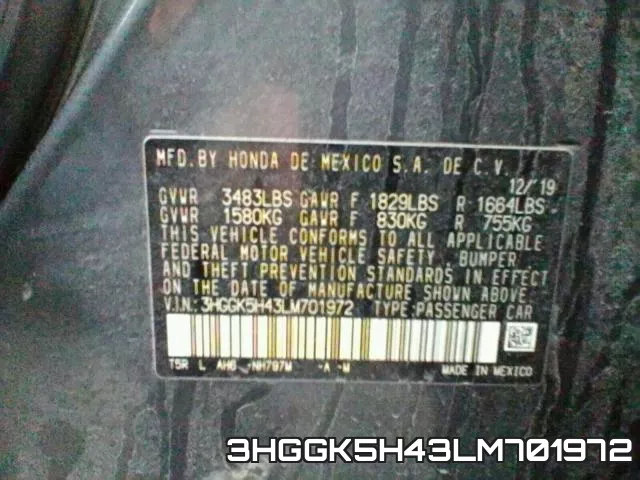 3HGGK5H43LM701972