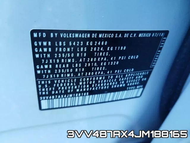 3VV4B7AX4JM188165