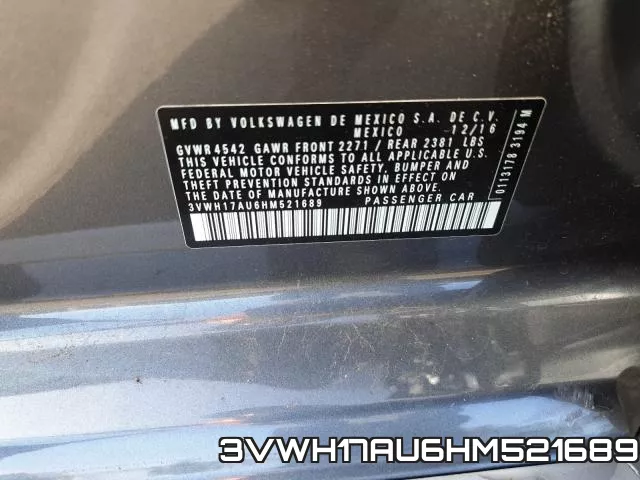 3VWH17AU6HM521689
