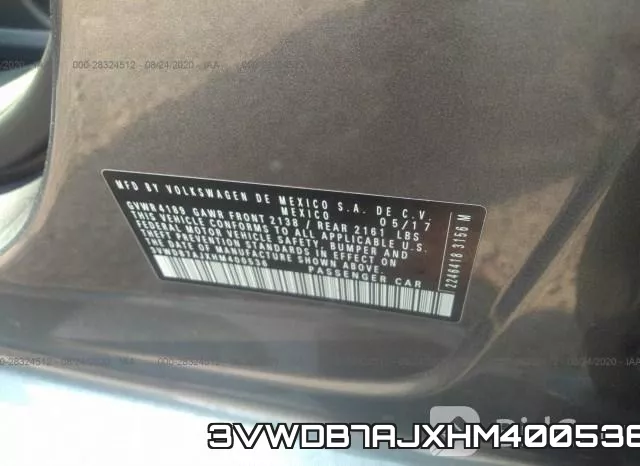 3VWDB7AJXHM400536