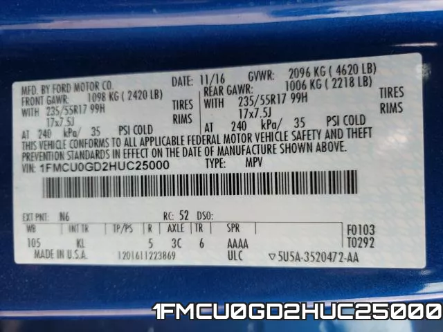 1FMCU0GD2HUC25000
