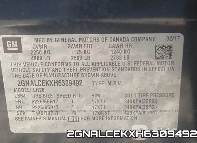 2GNALCEKXH6309492