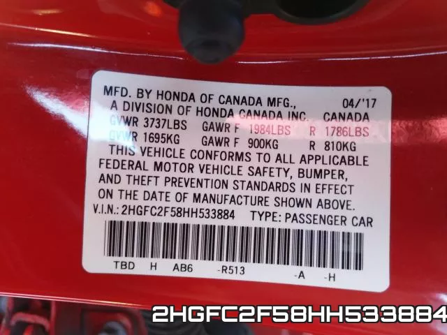 2HGFC2F58HH533884