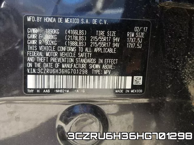 3CZRU6H36HG701298