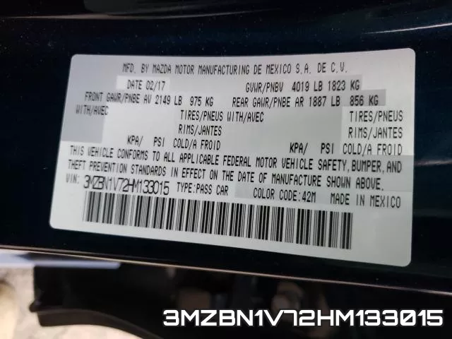 3MZBN1V72HM133015