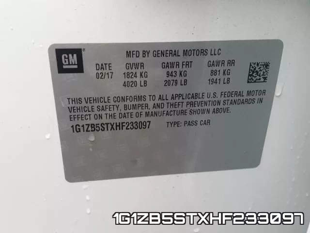1G1ZB5STXHF233097