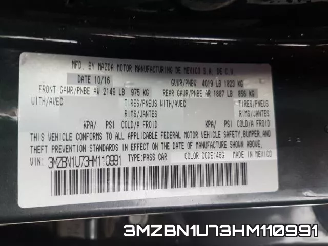 3MZBN1U73HM110991