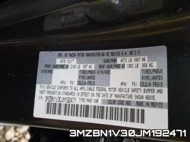 3MZBN1V30JM192471