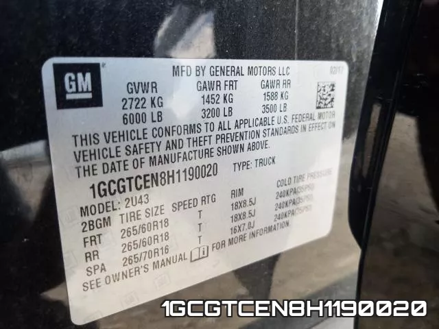 1GCGTCEN8H1190020