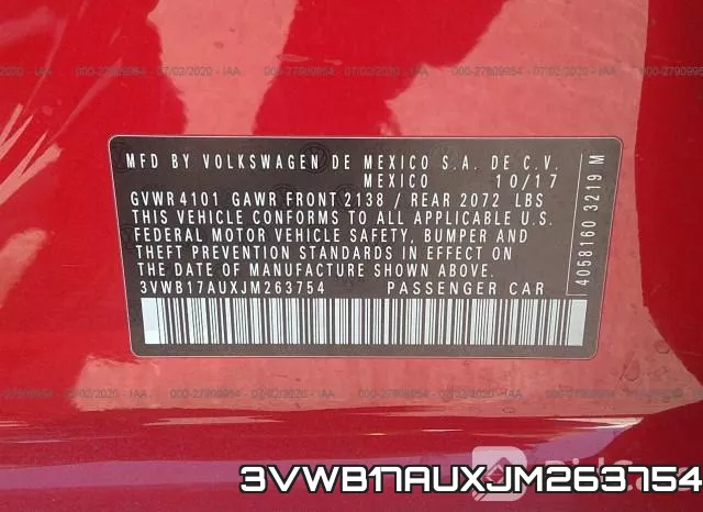 3VWB17AUXJM263754