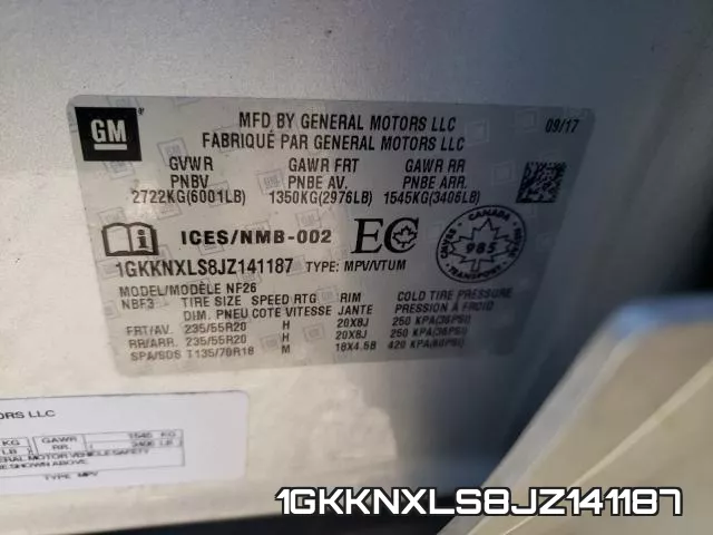 1GKKNXLS8JZ141187