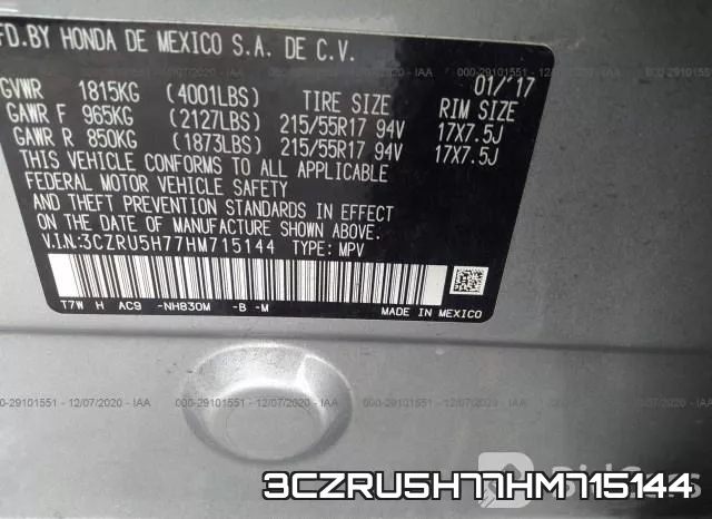 3CZRU5H77HM715144