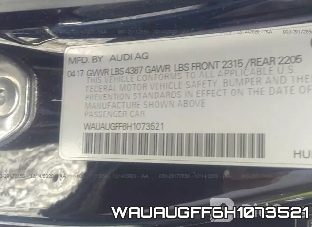 WAUAUGFF6H1073521