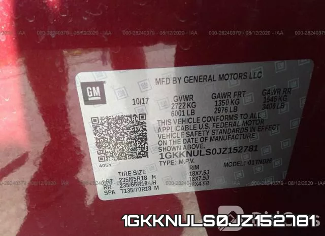 1GKKNULS0JZ152781