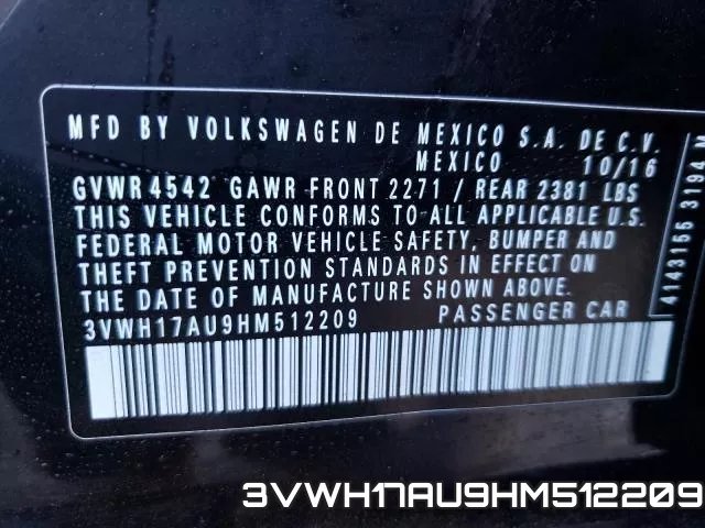 3VWH17AU9HM512209