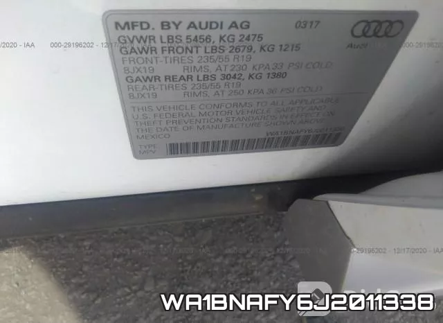 WA1BNAFY6J2011338