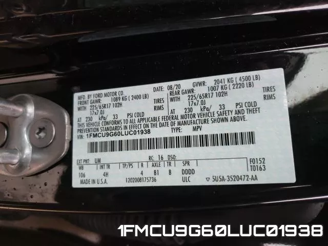 1FMCU9G60LUC01938