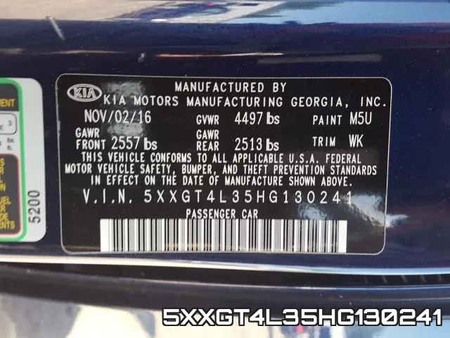 5XXGT4L35HG130241