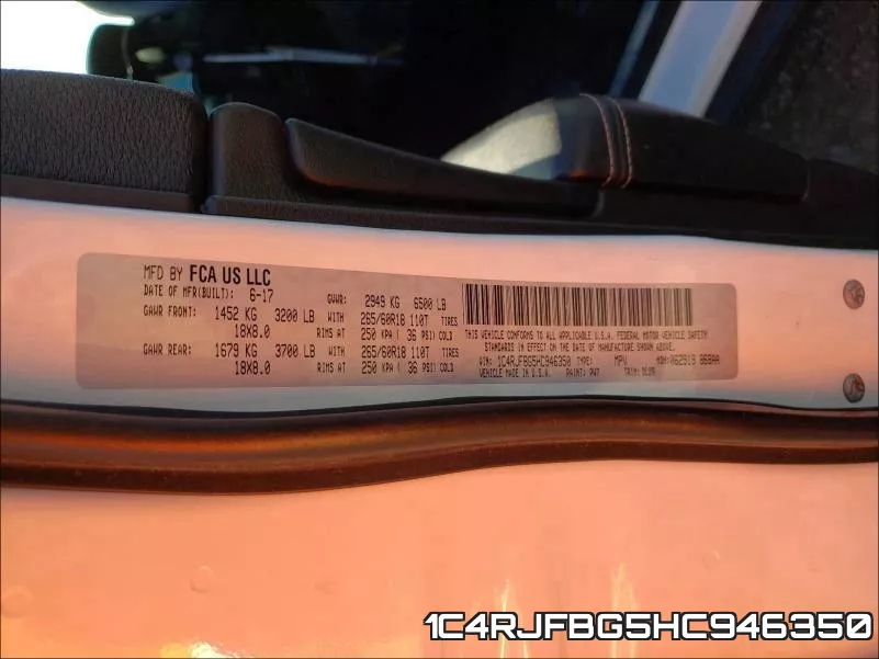 1C4RJFBG5HC946350
