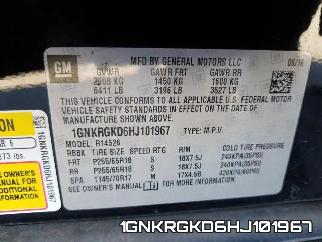 1GNKRGKD6HJ101967