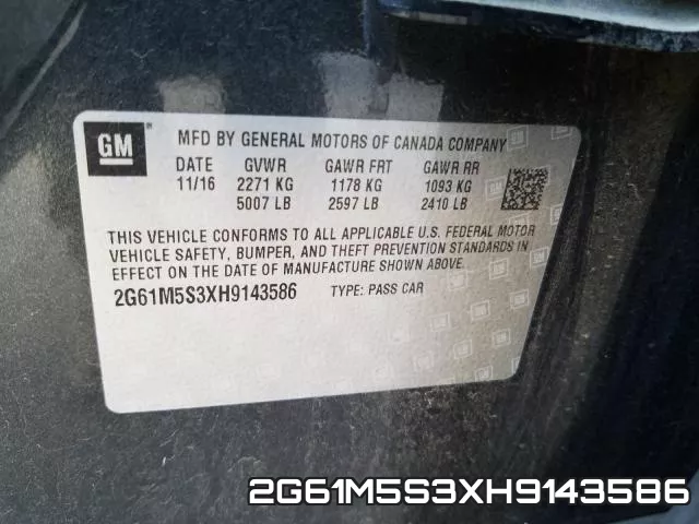 2G61M5S3XH9143586