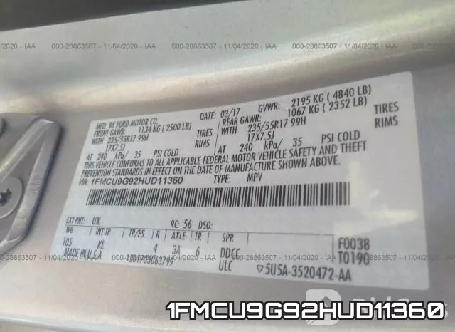 1FMCU9G92HUD11360