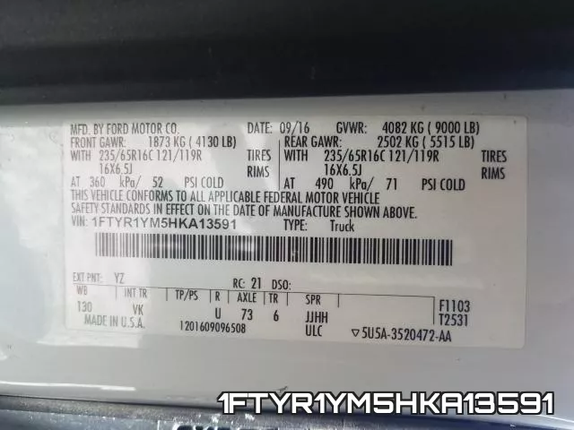 1FTYR1YM5HKA13591